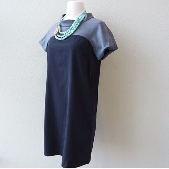 NEW Club Monoco Two-Tone Shift Dress Puff Sleeve 0 - Picture 3 of 6